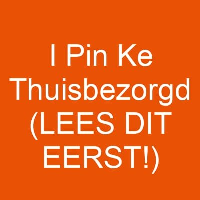 I Pin Ke Thuisbezorgd (LEES DIT EERST!)