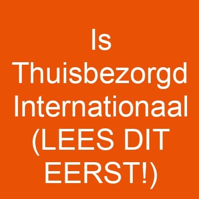 Is Thuisbezorgd Internationaal (LEES DIT EERST!)