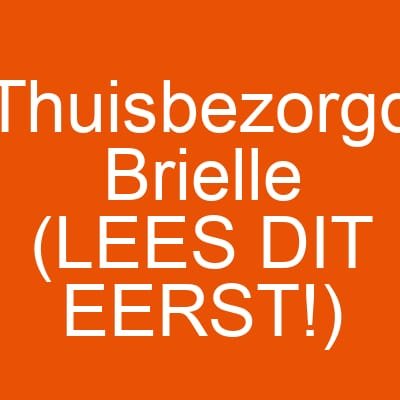 Thuisbezorgd Brielle (LEES DIT EERST!)