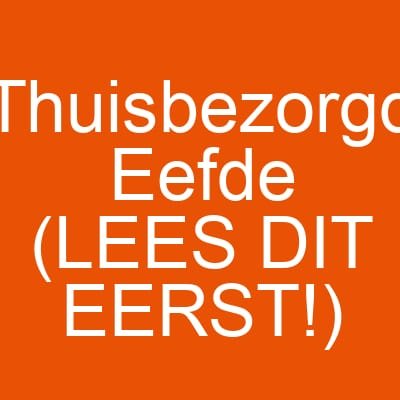 Thuisbezorgd Eefde (LEES DIT EERST!)