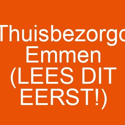 Thuisbezorgd Emmen (LEES DIT EERST!)