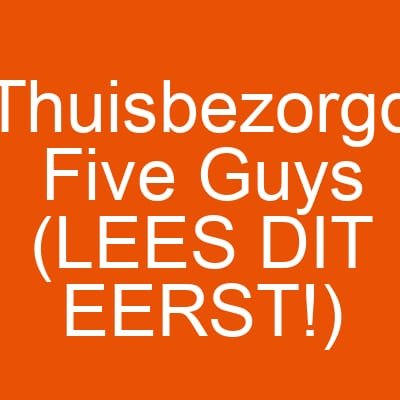Thuisbezorgd Five Guys (LEES DIT EERST!)