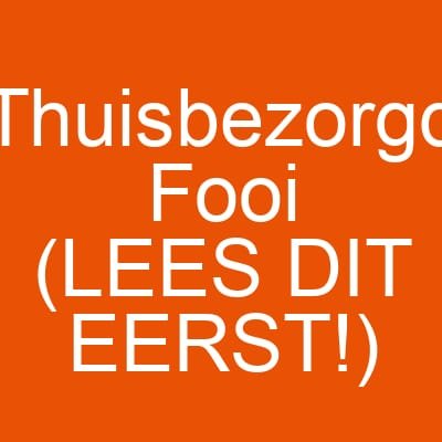 Thuisbezorgd Fooi (LEES DIT EERST!)