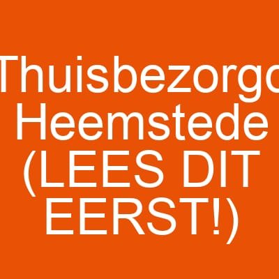 Thuisbezorgd Heemstede (LEES DIT EERST!)