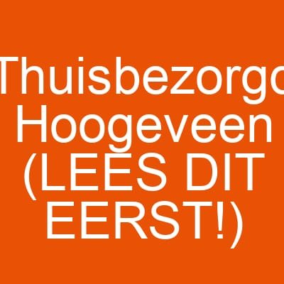 Thuisbezorgd Hoogeveen (LEES DIT EERST!)