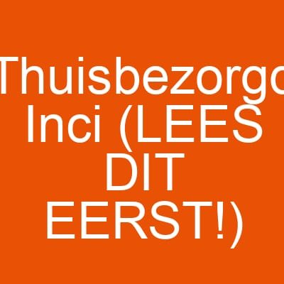 Thuisbezorgd Inci (LEES DIT EERST!)