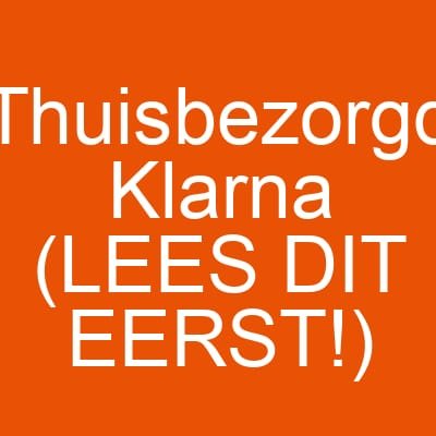Thuisbezorgd Klarna (LEES DIT EERST!)