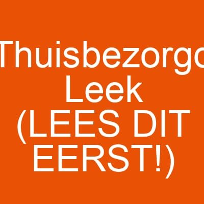 Thuisbezorgd Leek (LEES DIT EERST!)