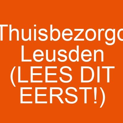 Thuisbezorgd Leusden (LEES DIT EERST!)