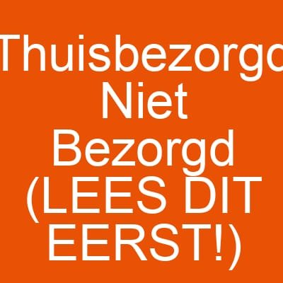 Thuisbezorgd Niet Bezorgd (LEES DIT EERST!)