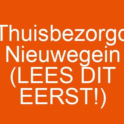 Thuisbezorgd Nieuwegein (LEES DIT EERST!)