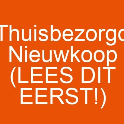 Thuisbezorgd Nieuwkoop (LEES DIT EERST!)