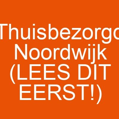 Thuisbezorgd Noordwijk (LEES DIT EERST!)