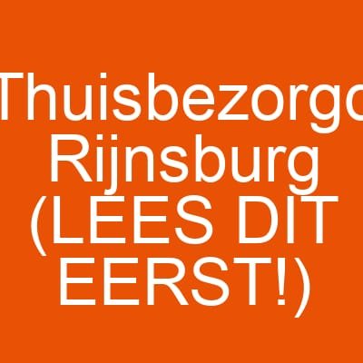 Thuisbezorgd Rijnsburg (LEES DIT EERST!)