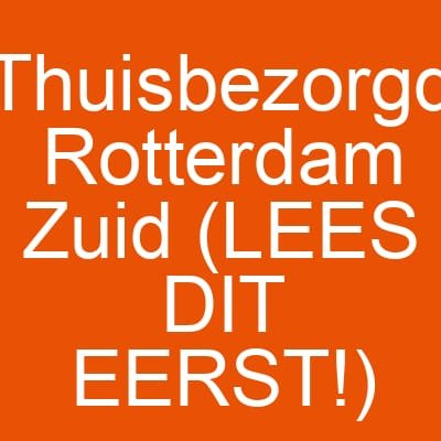 Thuisbezorgd Rotterdam Zuid (LEES DIT EERST!)