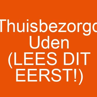 Thuisbezorgd Uden (LEES DIT EERST!)