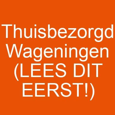 Thuisbezorgd Wageningen (LEES DIT EERST!)