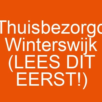 Thuisbezorgd Winterswijk (LEES DIT EERST!)